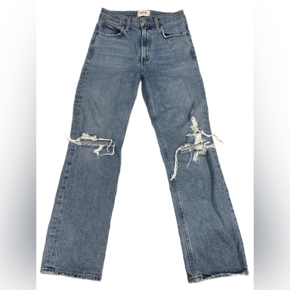 Agolde Light Blue Wilder Distressed Jeans 24 NWOT - Picture 1 of 4